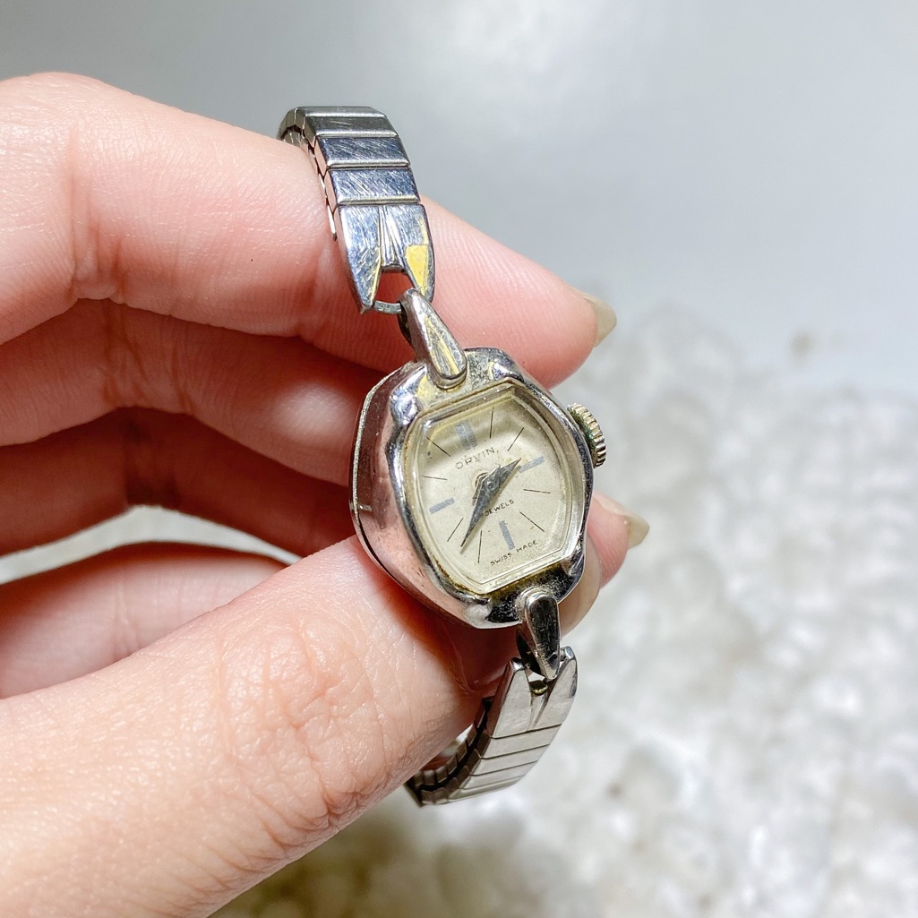 Orvin 17 Jeweled Vintage Silver Watch